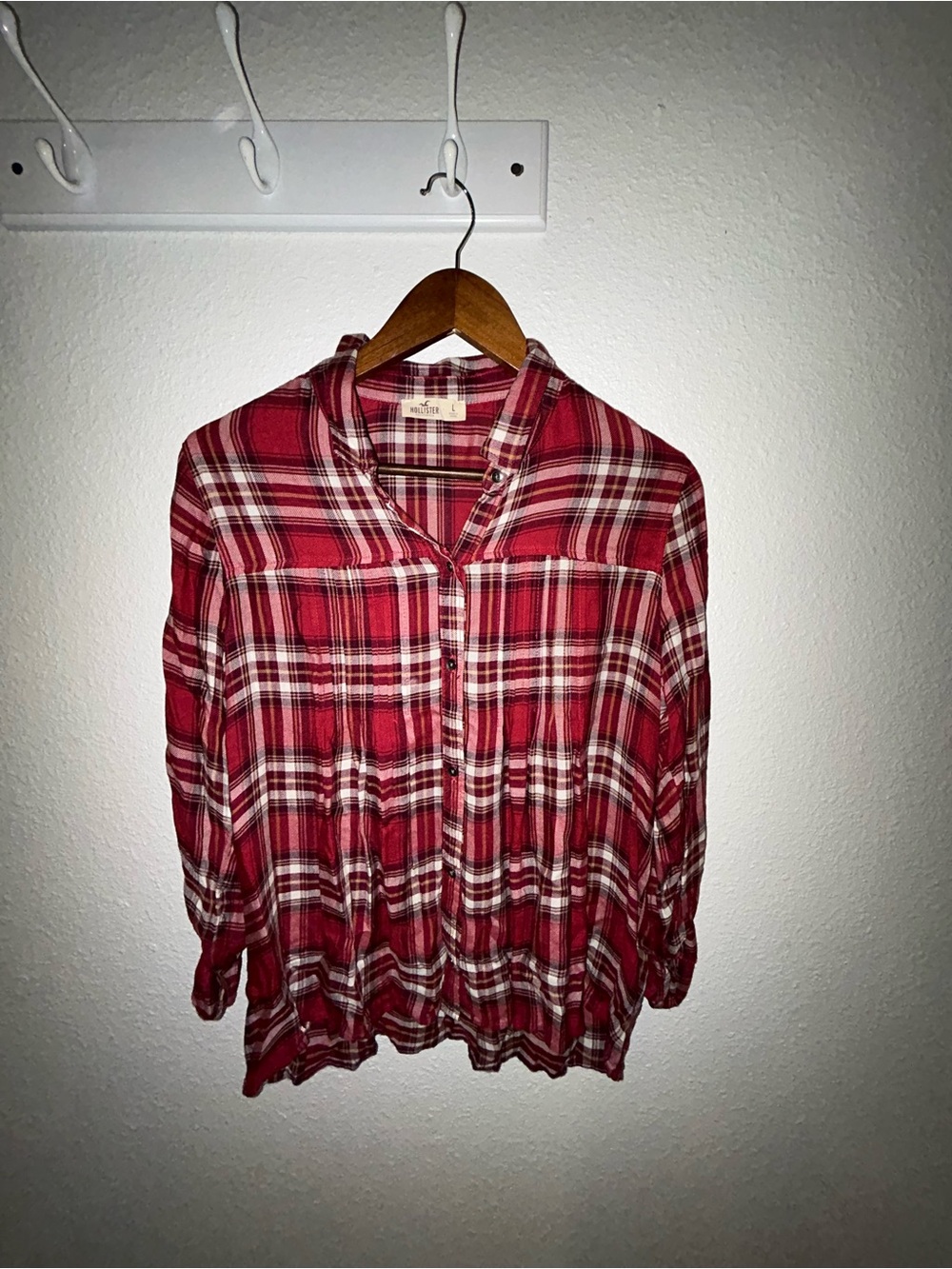 Hollister Red Plaid Button-Down Shirt